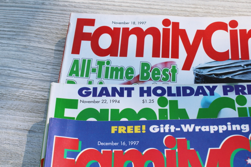 photo of 1990s vintage Family Circle Christmas magazines lot, baking, holiday recipes, ads!  #5